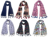 Fusfus WomenS Printed Chiffon Scarves And Stoles, Free Size(Multicolour, Fs1461) Pack Of 6 (Multicolor3)