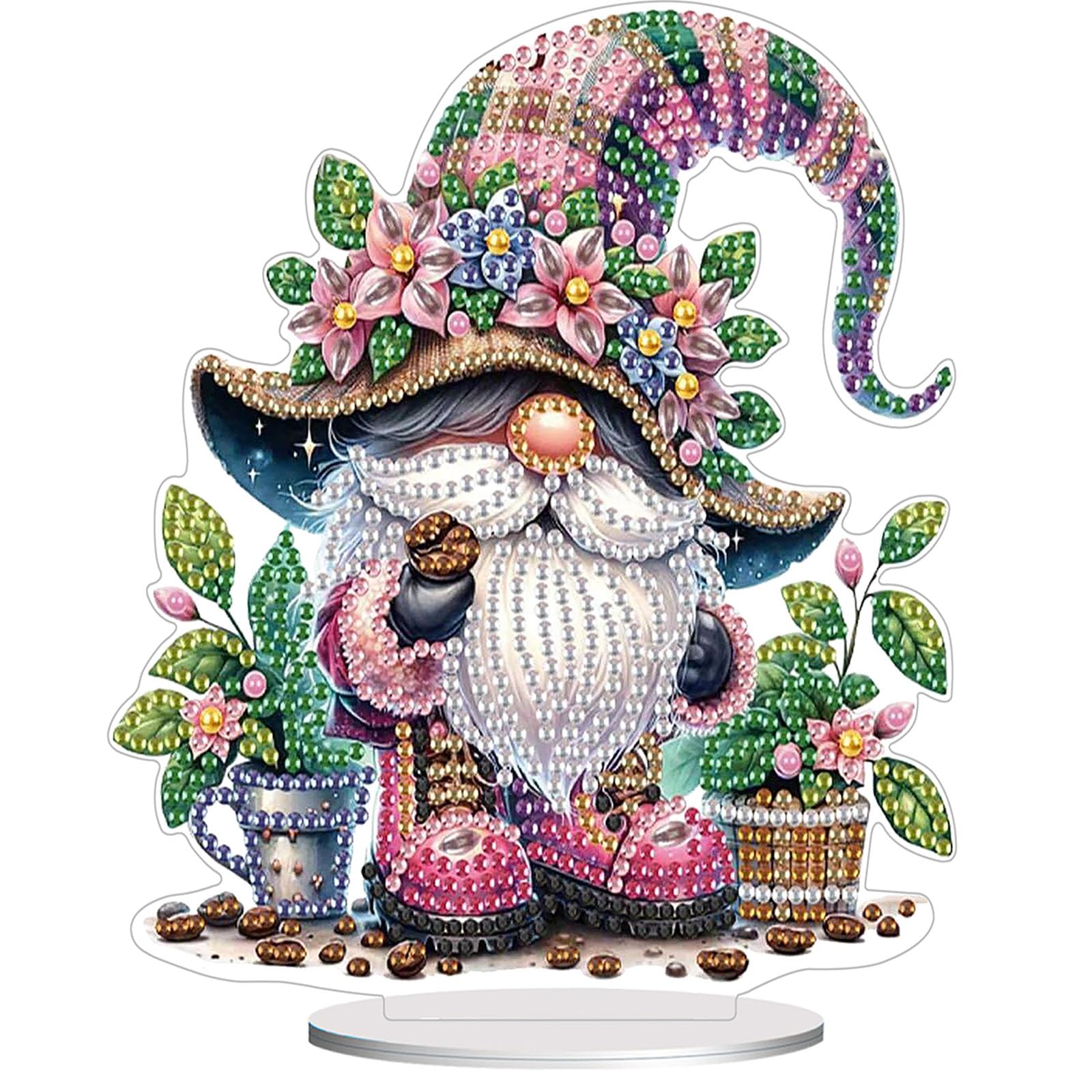 Diamond Painting Kits for Adults Beginners, 5D Full Drill Dwarf Crystal Art Desktop Ornament, DIY Single Sided Home Office Desk 