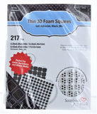 Scrapbook Adhesives Thin 3d Adhesive Foam Squares 217/PkgBlack (63) .43X.47 & (154) .25X.25