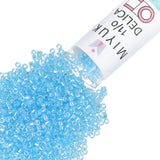 Miyuki Delica Seed Beads - Size 11/0 (1.6 mm), DB1229, Transparent Ocean Blue Luster, 7.2 g, Approx. 1440 Beads, Made in Japan