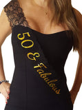 Girlz Nights 50 & Fabulous Lace Sash 50th Birthday Sash (Black)