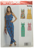 NEW LOOK 6373 Misses Jumpsuit or Romper and Dresses Sewing Kit, Size A (8101214161820)