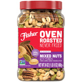 Fisher Oven Roasted Never Fried Mixed Nuts with Peanuts, 24 Ounces (Pack of 1), Peanuts, Almonds, Cashews, Pistachios, Pecans, T