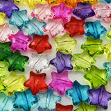 50pcs Acrylic Crystal Star Beads 20mm Star Shape Faceted Beads for Jewelry Making Bracelet Necklace Key Chains DIY Crafts(Mix Co