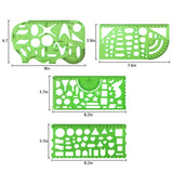 10 Pieces Green Plastic Drawings Templates Measuring Templates Geometric Rulers for School and Office Supplies