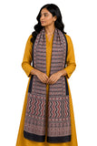 Ethnics Of Kutch Women Ajrakh Mashru Silk Natural Dye Hand Block Print Stole 2 Mtr Length (Brown 04401J)