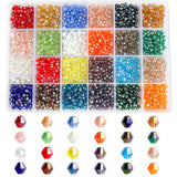Rubdub 2880pcs 4mm Crystal Bicone Bracelet Beads Bulk Faceted Glass Beads for Necklace Earring Keychain Dolls Jewelry Making (24