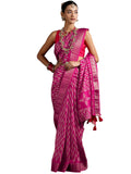 Libas Women'S Silk Blend Saree (16065R_Pink)