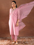 Libas Women'S Chanderi Silk Kurta Set (49441_Pink Pink Xl
