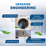 Portable Swamp Coolers - 1300 Cfm Mc18M Evaporative Air Cooler With 2-Speed Fan, 53.4 Db - 500 Sq. Ft. Coverage Evaporative Air