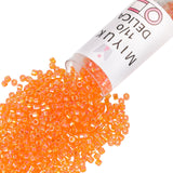 Miyuki Delica Seed Beads - Size 11/0 (1.6 mm, DB0151, Transparent Tangerine AB, 7.2 g, Approx. 1440 Beads, Made in Japan