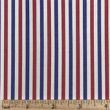 Red White and Blue Striped Patriotic Fabric, for 4th of July Decor, Wreath, Independence Day Bunting, 57 Wide x 1 Yard Cut, Ligh