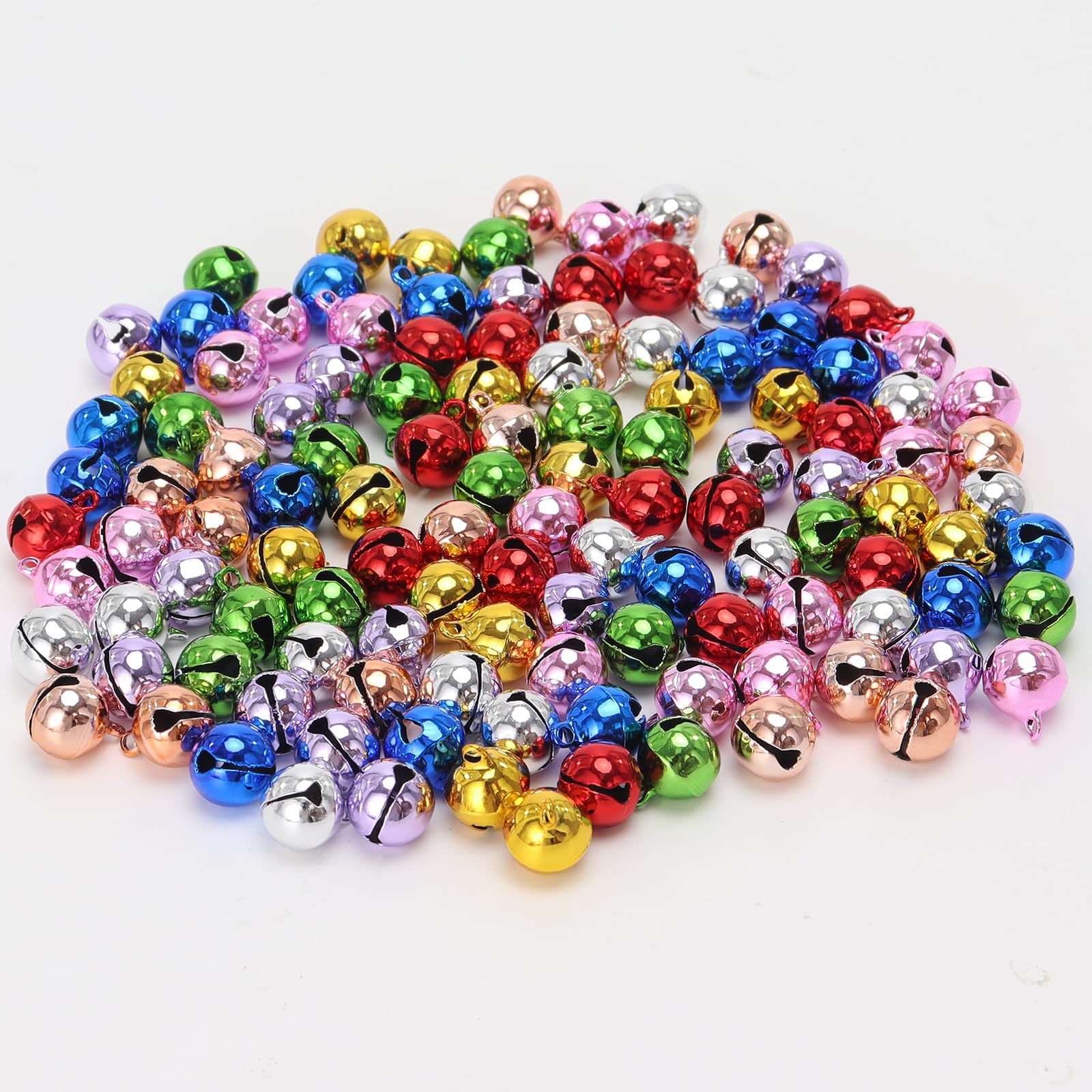 1/2 Inch Jingle Bells Small Bell Mini Bells, Tiny Crafts Bells, DIY for Christmas Home Making Ornaments Wreath Pet Decorations B