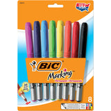 BIC Mark-It Permanent Markers Color Collection, Fine Point, Assorted, 8 ct