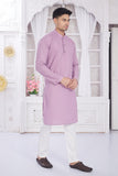 Divisive Men'S Thread Embroidered Cotton Only Slim Fit Kurta (Dkrt636_M_Lavender)