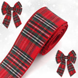 ABTOLS Christmas Red Buffalo Plaid Wired Edge Ribbons 2.5 10 Yards, Vintage Ribbon Velvet Edged Classic Xmas Ribbon for Wedding 