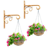 Fribiland Iron Metal Wall Hooks Hangers Brackets Set Of 2 For Hanging Planters,Plants,Flower Pots,Lantern,Lights And Other Hangi