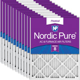 Nordic Pure 18x25x1 (17 1/2 x 24 1/2 x 3/4) Pleated MERV 8 Air Filters 12 Pack