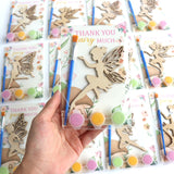 BOIKOKY 12 Pack Pre-Packaged Fairy Party Favors, Wooden Fairy Cutouts with Hanging Hole & Painting Kits for Girls, Magical DIY C