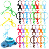 Otoolling 64 Pcs Colorful Swivel Snap Hook with Key Rings Lobster Claw Clasps Keychain Making Kit Swivel Clasps Lanyard Clips Ho