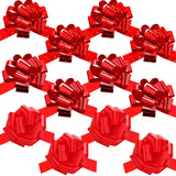Syhood 48 Pcs Christmas Bows Pull Bows Christmas Pull Bows for Gift Wrapping Bow Gift Wide Present Pull Bows for Gift Baskets Pu