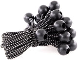 Kotap BB6B Ball Bungee Cord, HeavyDuty & Versatile, Indoor & Outdoor, Tarp TieDown, Organize & Secure, 6Inch, Black, 50 Pack