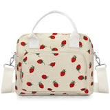 TESAFNG Lunch Box for Women Insulated Lunch Bag Cute Corduroy Lunch Tote Bags Lightweight Reusable Leakproof Cooler Bag with Adj