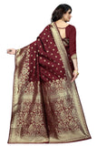 Sugathari Womens Banarasi Saree Pure Kanjivaram Silk Saree Soft New Ladies 2023 Design Wear Pattu Sarees Latest Cotton Party Sari Collections With Blouse Piece For Wedding Sadi (Sam Pari-100 Maroon)