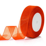 Orange Tulle Ribbon - 1 Inch x 50 Yards - Halloween, Gift Wrapping, Crafts, Flower Bouquet, Hair, Ornaments