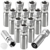 Racewill 12 Pack 1/4 Hydraulic Hose Fittings, 1/4 I.D. Hose x 3/8 JIC 37 Female with Protection Cover Hydraulic Hose End Swivel 