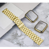 Bekomo 3-Pack Stainless Steel Apple Watch Band with 2 Pack Tempered Glass Screen Protectors, 49mm, 44mm, 45mm, 42mm, 40mm, 38mm,