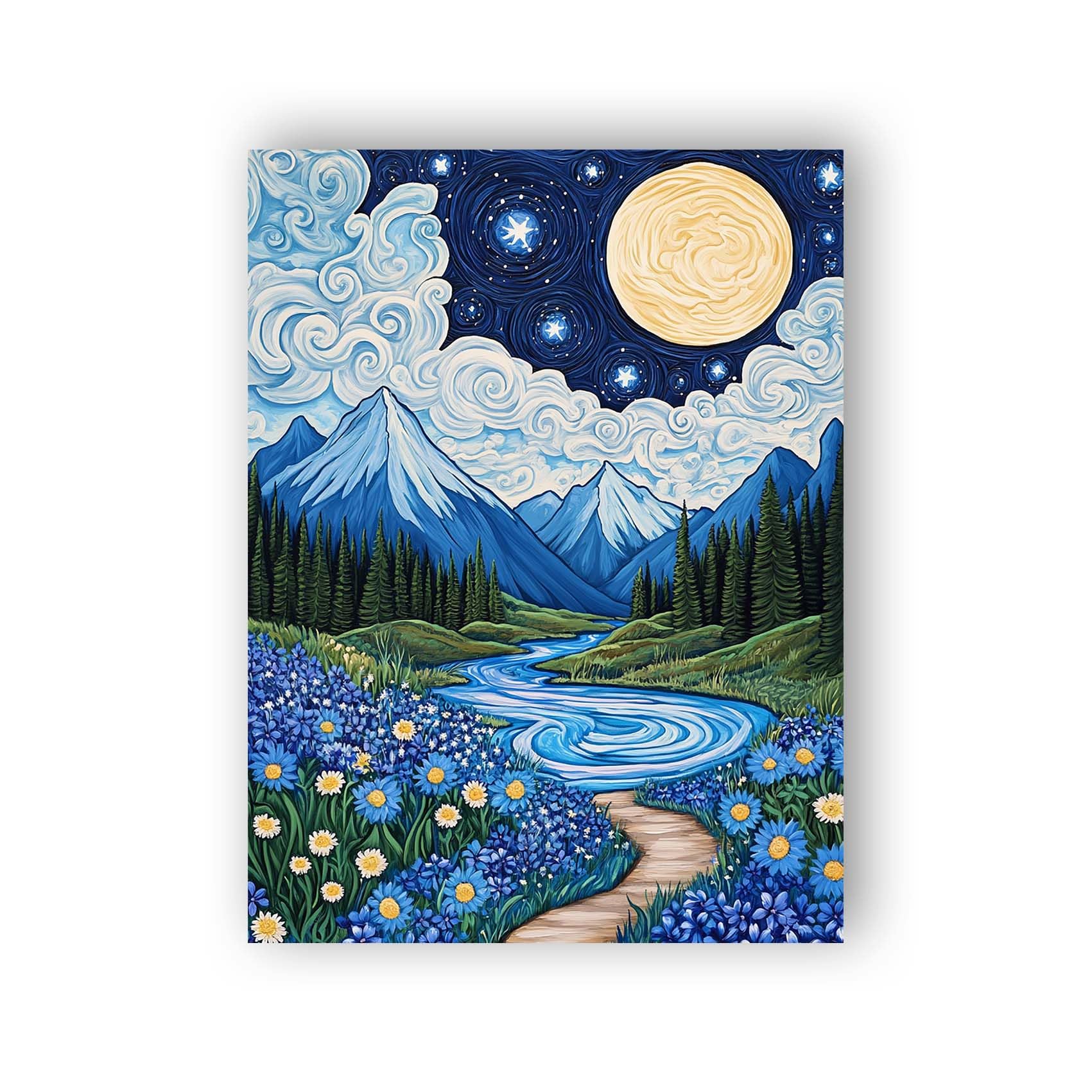 Wergund 5D DIY Diamond Art Moon, Diamond Art Kits for Adults Landscape, Diamond Painting Full Drill Crystal Rhinestone Embroider