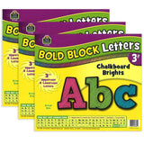 Chalkboard Brights Bold Block 3 Letters, 443 Characters Per Pack, 3 Packs