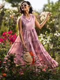 Libas Women'S Cotton Fit And Flare Maxi Casual Dress (98176_Mauve_M)
