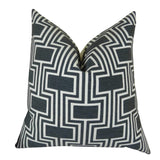 Plutus Brands Plutus Conduit Espresso Handmade Throw Pillow, 24 X 24, Black/White