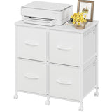 HIGDBFE Lateral File Cabinet 4 Fabric Drawer, Mobile Filing Cabinet for Large Printer, Home Office Functional Small Office Stora