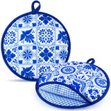 Honeydak 2 Pcs Tortilla Warmer Pouch, 10 Inch and 12 Inch Microwavable Insulated Cloth Pouch Mexican De Barro Tortillero Fabric 