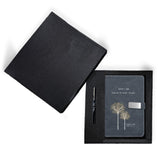 Brown Cloud Personalized Gift Set Of Blue Soft Abstract Faux Leather Cover Notebook/Diary With Quote/Name And Customized Branded
