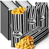 Sherr 1000 Pcs 1oz Popcorn Bags Bulk Black Retro Stripes Disposable Popcorn Bags for Circus Carnival Party Favors Movie Nights B