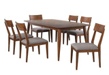Sunset Trading Mid Century 7 Piece 78 Rectangular Dining Table Set | Padded Performance Fabric Seats | Seats 6
