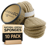 LoofaGO (10Pack) Natural Loofah Sponges 100% Biodegradable, Compostable & PlasticFree, NonScratch Scrubbers for Kitchen, Di
