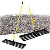 BlumeTrec Lawn Leveling Rake, 45x10 Heavy Duty Sand Leveling Tool with 7FT Long Handle, Steel Golf Rake for Soil, Compost, Grave