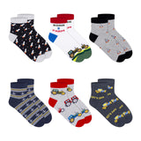 Supersox Ankle Length Cotton Socks For Kids | Soft, Breathable & Moisture Absorbent | Funky Designs | 10 To 14 Years | Pack Of 6