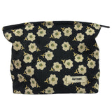 GUTGNK Corduroy Ladies Cosmetic Bag, Large Capacity Canvas Cosmetic Bag Travel Toiletry Bag Accessories Organizer, Black Plum