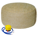 weruisi Woven Inflatable Ottoman with Air Pump D21  x H10Outdoor Indoor Pouf Patio Footrest Stool with Portable Handle, Rou