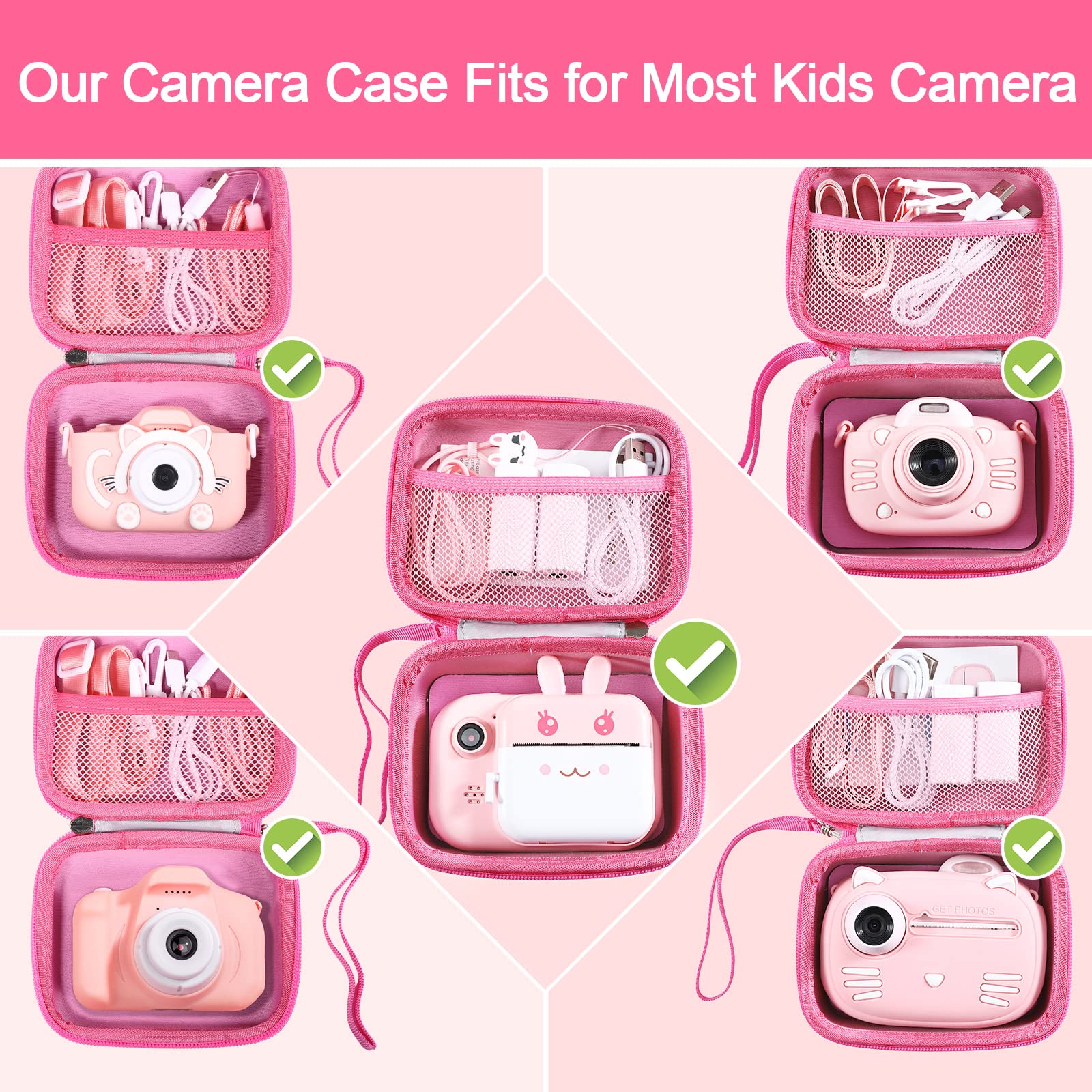 MINIBEAR Kids Camera Case Compatible Kids Camera, Case for Camera for Kids and Kids Action Camera Accessories, 6.1 x 4.9 x 3.4 i