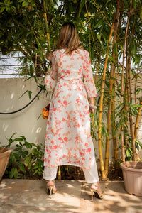 Anni Designer Women'S Chanderi Floral Printed Straight Kurta With Pants & Dupatta (Jakhani-Multi_Xl_White_X-Large),White,XL,Chanderi,Regular,Dupatta