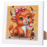 WEMEON Diamond Art Kits for Kids with Frame, Cow Diamond Painting for Kids Ages 4-8-12, Cow Gem Art for Kids, Arts & Crafts for 
