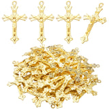 BronaGrand 50pcs Gold Plated Jesus Christ Cross Charms Pendants Alloy Crucifix Religious Crosses Pendants for DIY Crafts Necklac