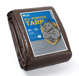 GUARD SHIELD Tarps Heavy Duty Waterproof 30x30 Feet Brown/Silver Poly Tarp Cover Outdoor Thick UV Resistant Tarpaulin with Gromm